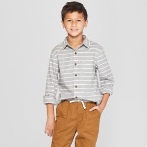 Cat & Jack Boys XS L XXL Husky Grey Flannel Shirt